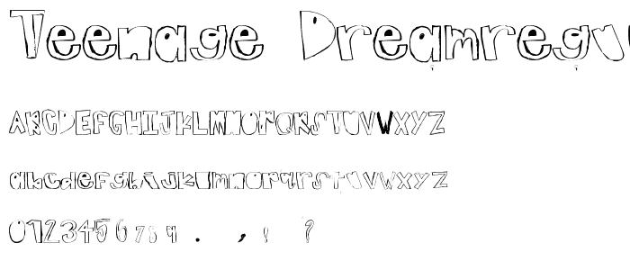 teenage dreamRegular font